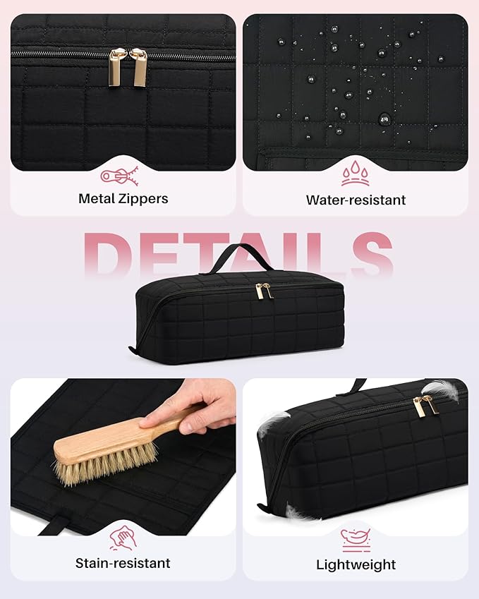Noldena Hot Tools Travel Case with Heat Resistant Mat, Black