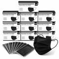 Hyegiir 500PCS Disposable Face Masks, Individually Wrapped, 3-Layer Non-Woven & Meltblown Blend, Black (500 Pack)