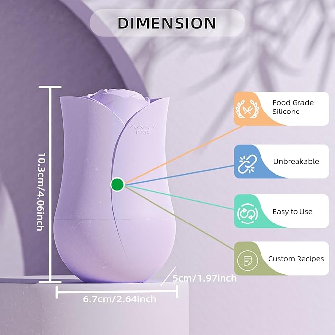 Xkmiess Ice Roller For Face，Cryo Cube Ice Roller For Facial And Eye,Skincare Tools,For Relieving Facial Edema, Shrinking Pores, And Lifting And Firming The Skin (Purple)