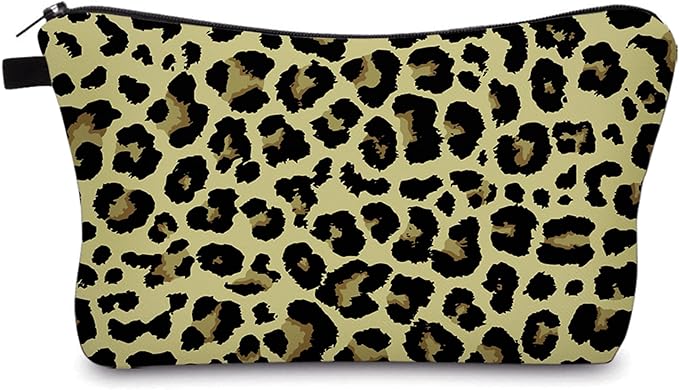 Aiphamy Cute Travel Makeup Bag Cosmetic Bag Small Pouch Gift for Women (Leopard Print)