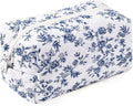 MZLUWM Floral Makeup Bag,Floral Quilted Make Up Bag,Large Cosmetic Bag,Fashionable Travel Makeup Pouch, Cute Portable Storage Bag,Puffy Coquette Makeup Bag, Attractive Quilted Pouch