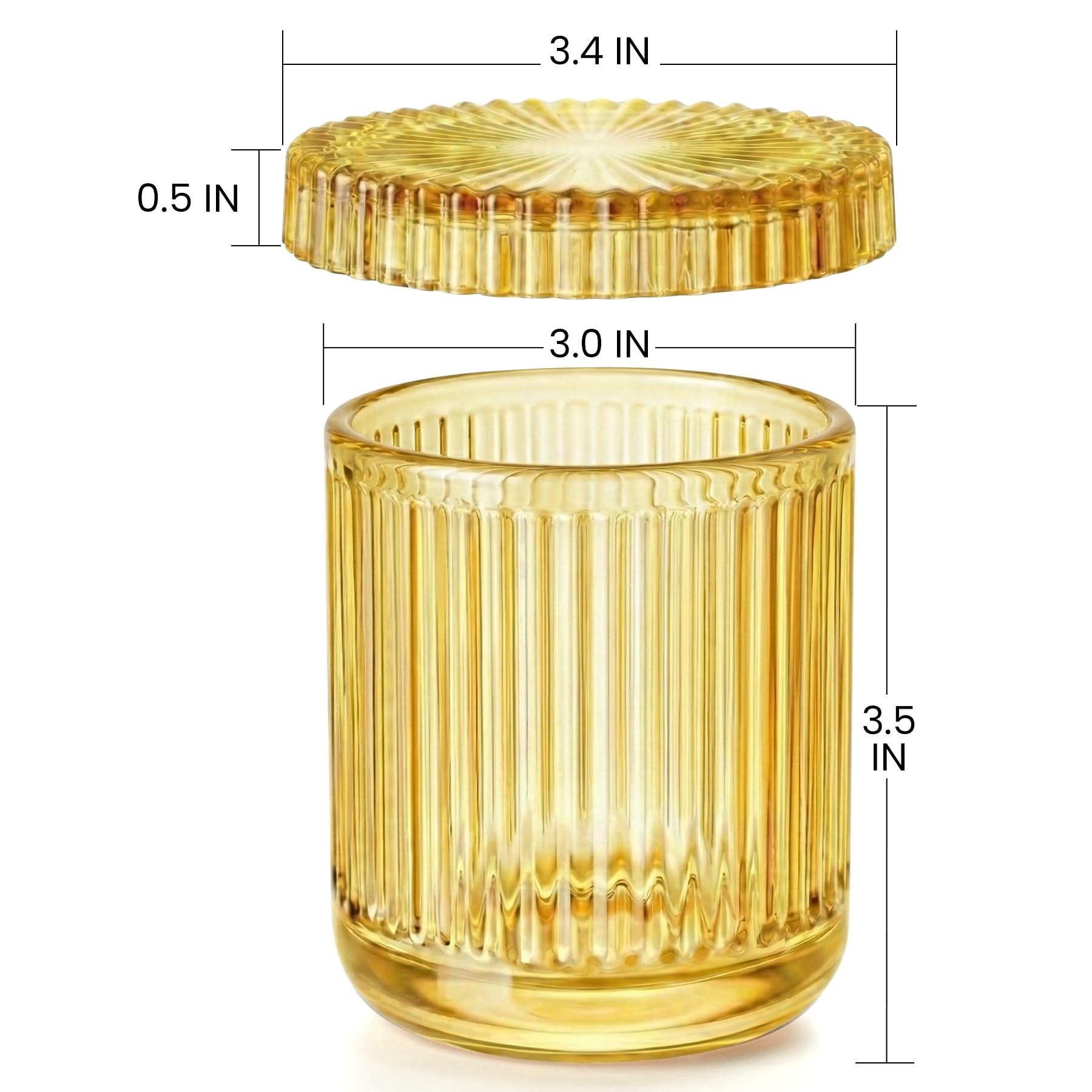 MKOSAB 2 Pack Qtip Holder - Apothecary Jars with Lids, Bathroom Organizers and Storage Canister for Cotton Balls,Swabs,Floss Picks,Hair Ties,Clear Glass Vintage Bathroom Decor Jar Set (yellow)