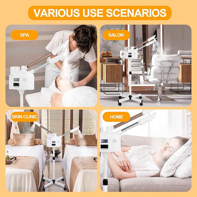 Facial Steamer, 2 in 1 Facial Steamer with Ozone and Hot & Cold Mist