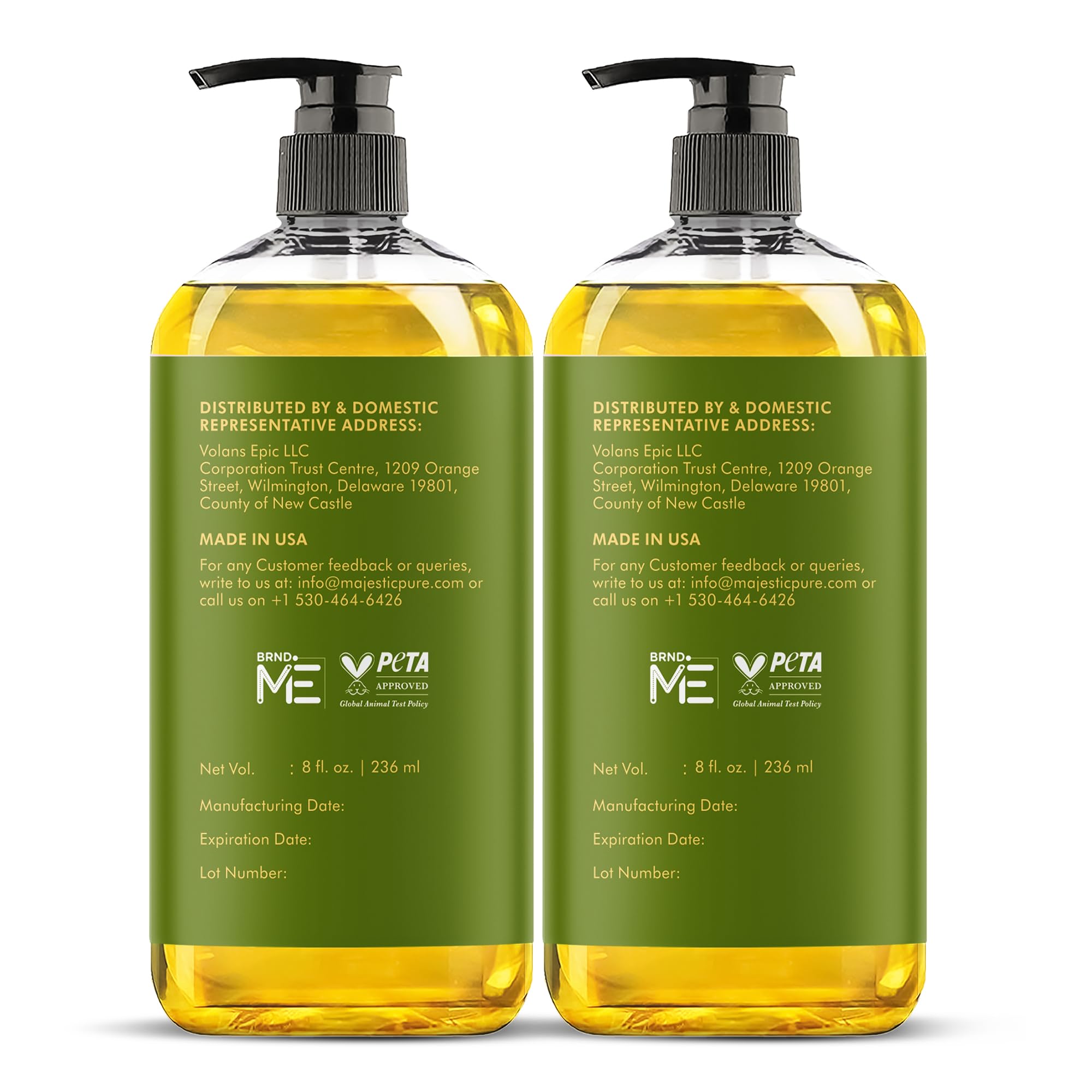 Majestic Pure Arnica Massage Oil for Men & Women, 8 Fl Oz, 2-Pack