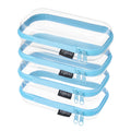 YQBRAO 4-Pack Clear Hard Shell Zipper Case, 1.2mm Ultra-Thick Diaper Bag Organizer Pouches, Rigid Self-Standing Travel Makeup Bags with YKK Zippers, TSA Approved, Blue
