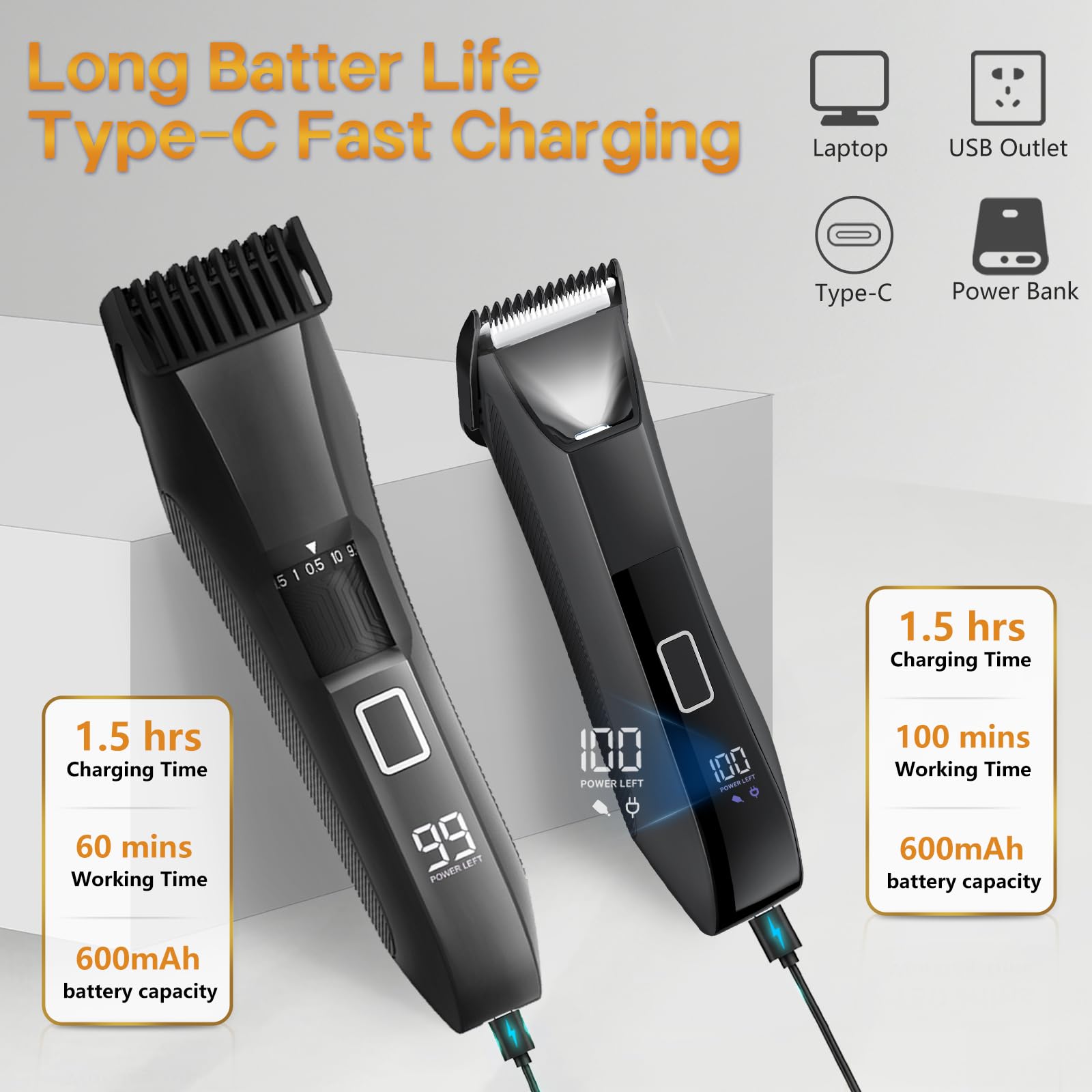 Beatslm Manscape Body & Beard Trimmer for Men, IPX7 Waterproof Groomer Kit