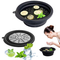 PETIMETI Ice Bowl for Face with Built-in Ice Tray, Foldable Silicone Face Bowl for Ice, Facial Ice Bath Bowl, Skin Tightening & Acne Relief, Portable Ice Face Bowl for Home Travel - Black