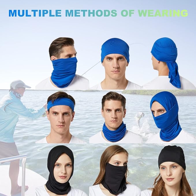 6 Pack Neck Gaiter Balaclava Bandana Gator Face Mask Scart Cover Breathable Sun Protection Headwear for Men Women (6 Pack Multicolor)…