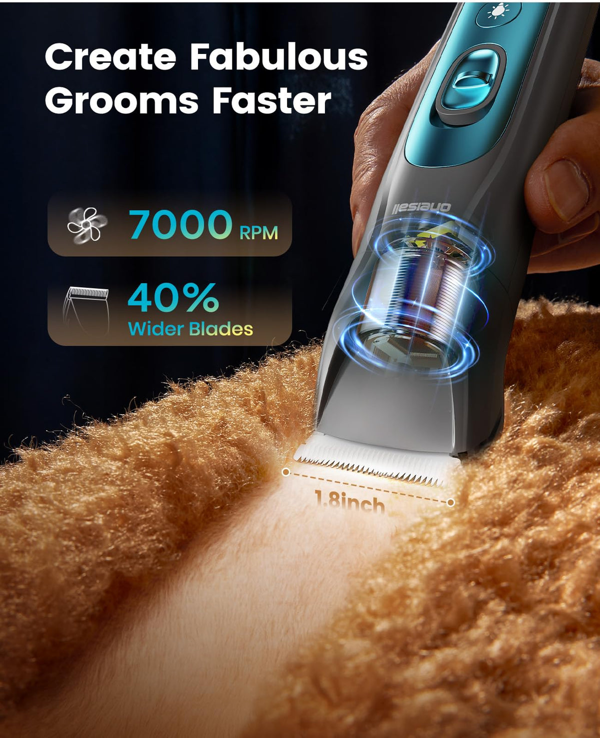 oneisall Professional 4-in-1 Dog Grooming Kit with LED Light