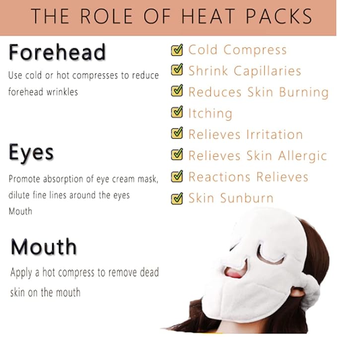 4 Pack Reusable Face Towel Mask Cold Hot Compress Facial Steamer Towel Moisturizing Beauty Skin Care Spa Towels for Facial Steamer Mask for Women Girls