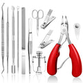 JTIEO 12PCS Heavy Duty Toenail Clippers for Thick Toenails (Red)