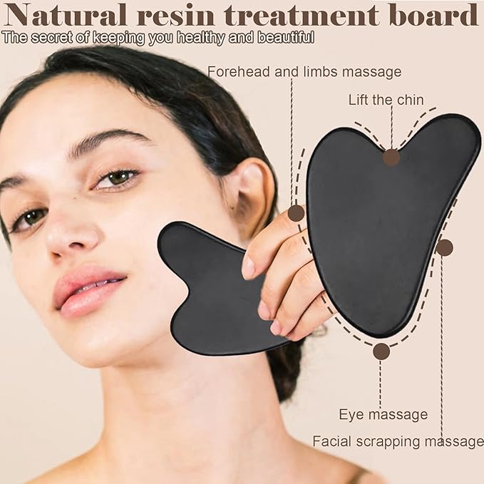 Ao Yee ZGL Gua Sha Facial Massage Tool and Roller Set,Face Depuffing