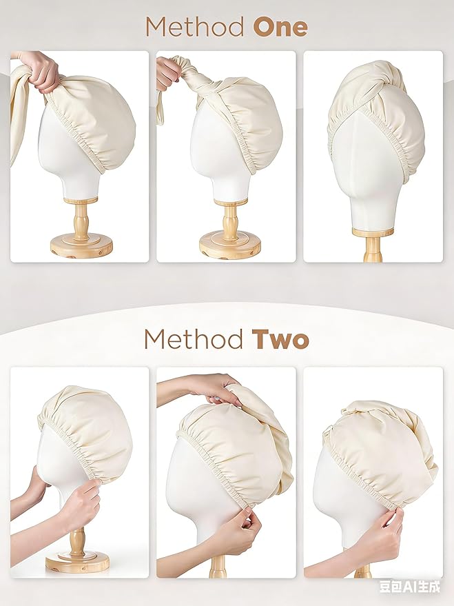 3 Pack Microfiber Hair Towel Wrap for Women, Fast Drying Hair Turban with Button, Anti-Frizz Large Hair Towel for All Hair Styles, Soft & Absorbent Hair Drying Towel