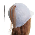 Punched Hole Silicone Highlight Hair Cap with Needle Professional Reusable Highlighting Poked Hole Caps with Hooks for Color Hair Salon Hairdressing Dyeing Staining Tools for Women Men (Open Hole)