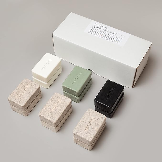 MARLOWE. Soap Bar Discovery Gift Set, Mens Skin Care Variety, 12 Pack
