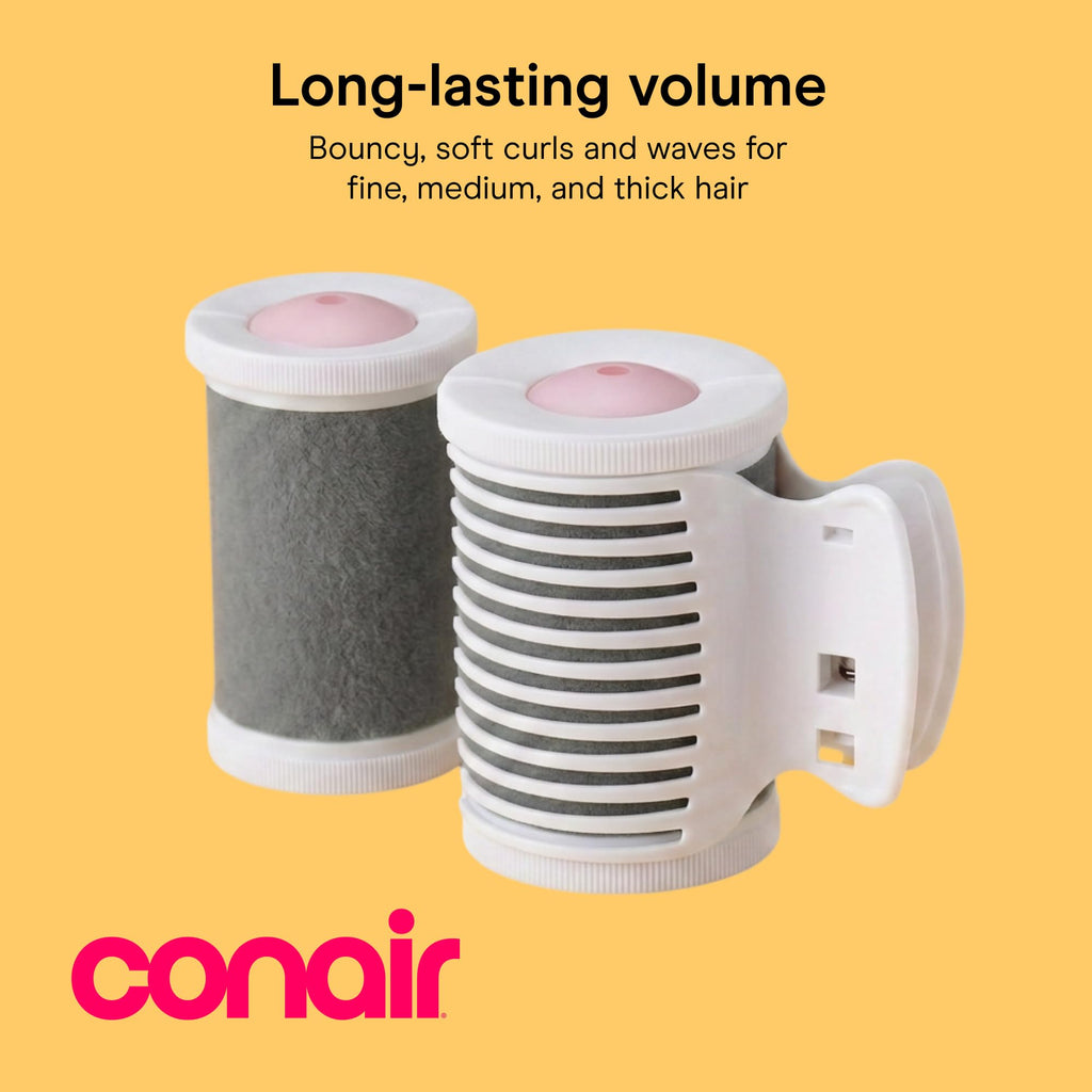 Conair Jumbo Hair Rollers, Ceramic, 2" Rollers, 8 Count, Pink