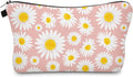 Aiphamy Cute Travel Makeup Bag Cosmetic Bag Small Pouch Gift for Women (Daisy Pink)