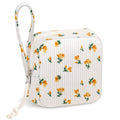 Chicarries Small Makeup Bag | Discreet Period Bag Pad Pouch for Purse| Sanitary Napkin Storage & Tampon Holder for Travel (Flower yellow)