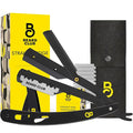 The Beard Club Straight Razor for Men - Navajas Para Barbero - Barber Straight Edge Razor Kit - Premium Single Derby Blade Cutthroat With 5 Replaceable Stainless Steel Blades & Leather Case