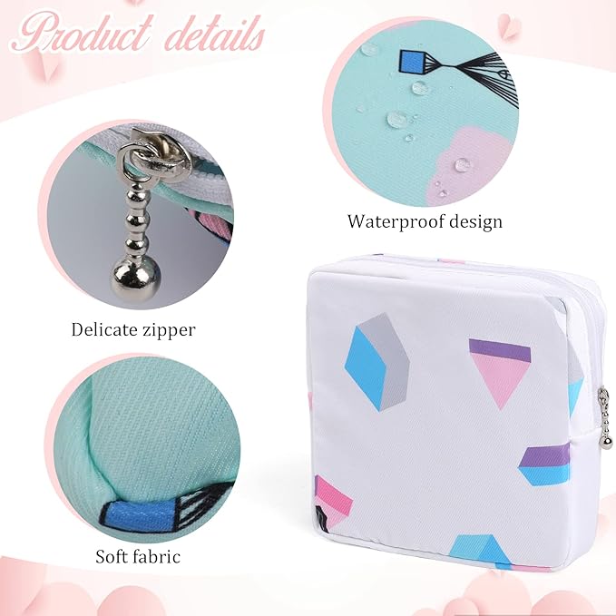 Vin Beauty 3pcs Period Bag,Period Pouch,Sanitary Napkin Storage Bag, Portable Reusable Menstrual Pads Bags,Tampon Storage Pouch for Women Teen Girls,pad Bag,Feminine Care,tampons Holder for Purse