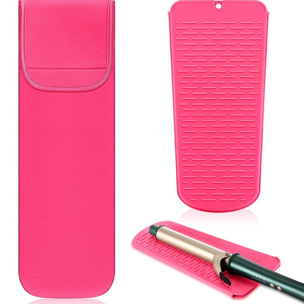 Shappy 2 Pcs Heat Resistant Curling Iron Flat Iron Travel Case,Solid