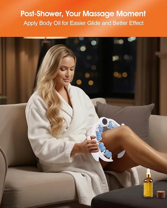 Rovista Anti Cellulite Massage Tool - Ergonomic Cellulite Remover for Legs and Arms with Detachable Handles - Smooth-Glide Lymphatic Drainage Massager for Boost Confidence and Tightened Skin (Blue)