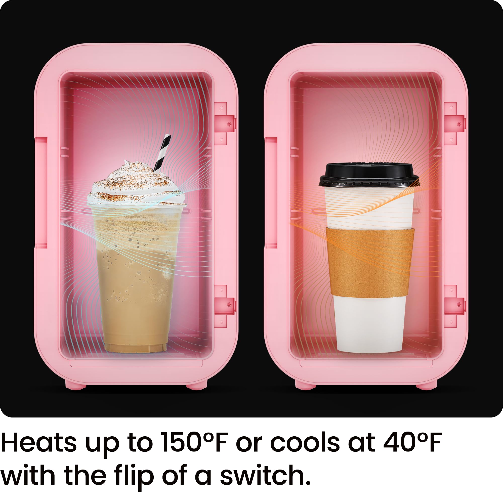 Iceman Portable Mini Fridge – Fits 8 x 12 oz Cans, Cooler and Heater Mini Fridge for Bedroom, Car, Office, Dorm and Skincare, AC/DC Car Plug-Compatible - Pink