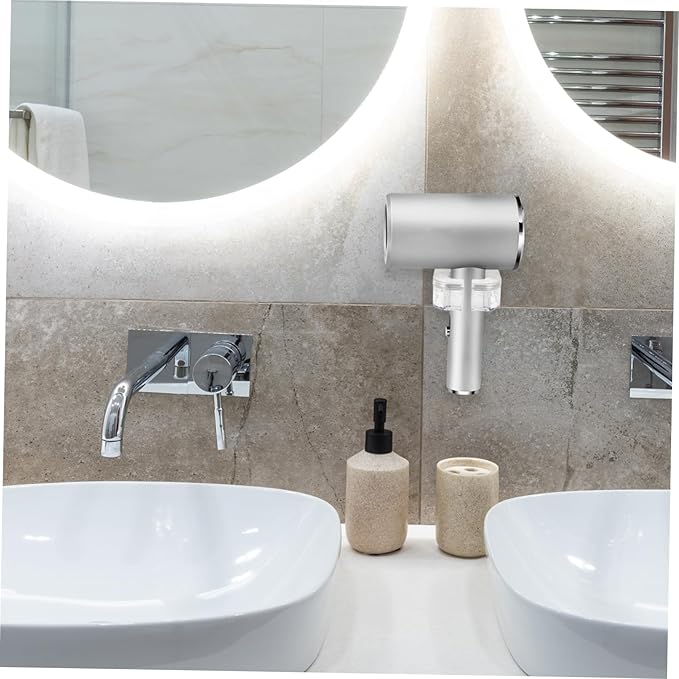 PRETYZOOM Hair Dryer Holder Suction Cup Wall-Mounted Beauty Tool Organizer for Home
