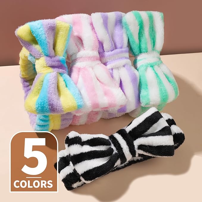 Teenitor Makeup Headband, Spa Headband For Girls, Bow Headbands, Fuzzy Headbands for Washing Face, Head band Skincare