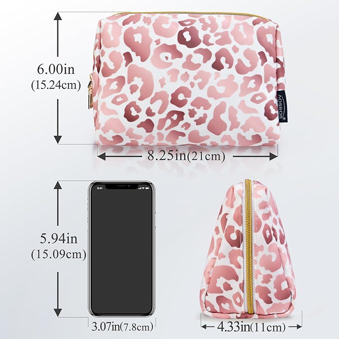 Aosbos Small Makeup Pouch, Travel Cosmetic Bags for Women,Travel Pouch