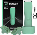 Pubic Hair Trimmer for Men and Women,Electric Shaver for Chest,Legs & Bikini,Waterproof Wet/Dry Shaver,USB Recharge Dock,Ideal Razor Gift for Boy/Girl Friend (Green)