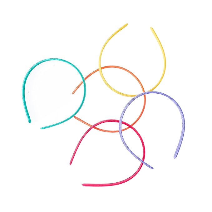Goody Kids Ouchless Classic Headband , Assorted Colors - For All Hair Types - Beautiful Design for Instant Style - Pain-Free Hair Accessories for Boys, and Girls, 5 Count (Pack of 1)