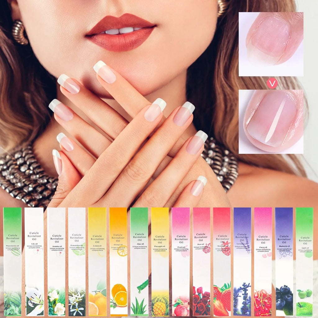 Yimart Set of 4pcs Aloe Flavor Cuticle Revitalizer Oil Pen with Soft Brush,Nail Nutritional Cuticle Oil Pen For Anti-barb Finger Edge Nail Care Tool