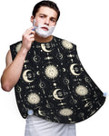 Stretchable Beard Cape, Non-Stick Hair Catcher for Trimming, Waterproof Grooming Apron, Tarot Card Magic Boho Vintage Sun Moon Stars