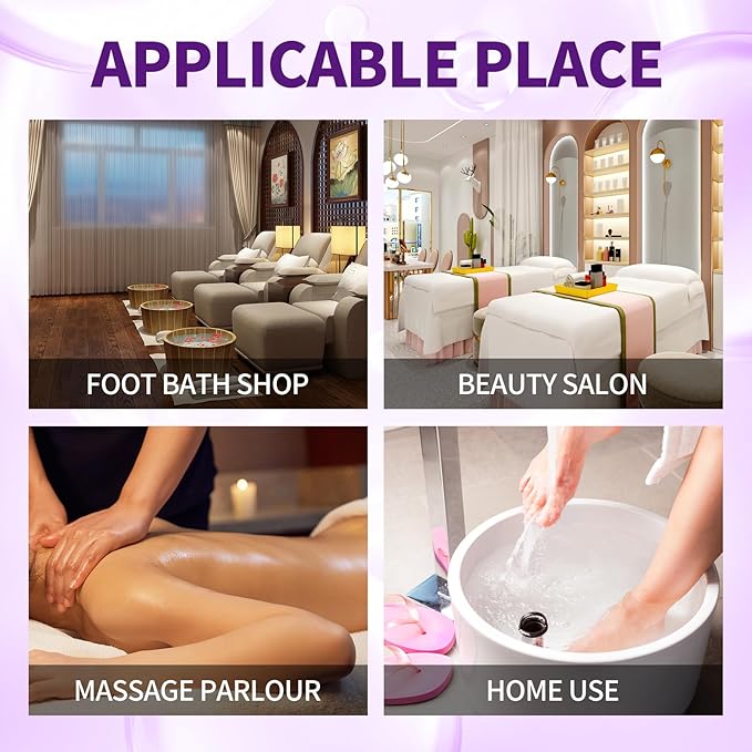nbc BeautiLab 24 PCS Foot Soak, Pedicure Kit Foot Soak Set With Bubble Salt, Sugar Scrub, Massage Mask, Massage Lotion In a Box 4 Step Foot Spa Kit For Dry Cracked Feet, Tired Feet, 6 Set Lavender
