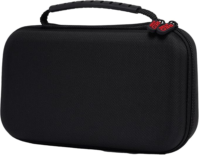 RED by Kiss Men Grooming Portable Organizer BagTravel Pouch (Black) Organize Shaver Trimmer Clipper Hair Comb Convenient Mesh Inner Pocket, Hard Zipper, Handle, Water Resistant Exterior