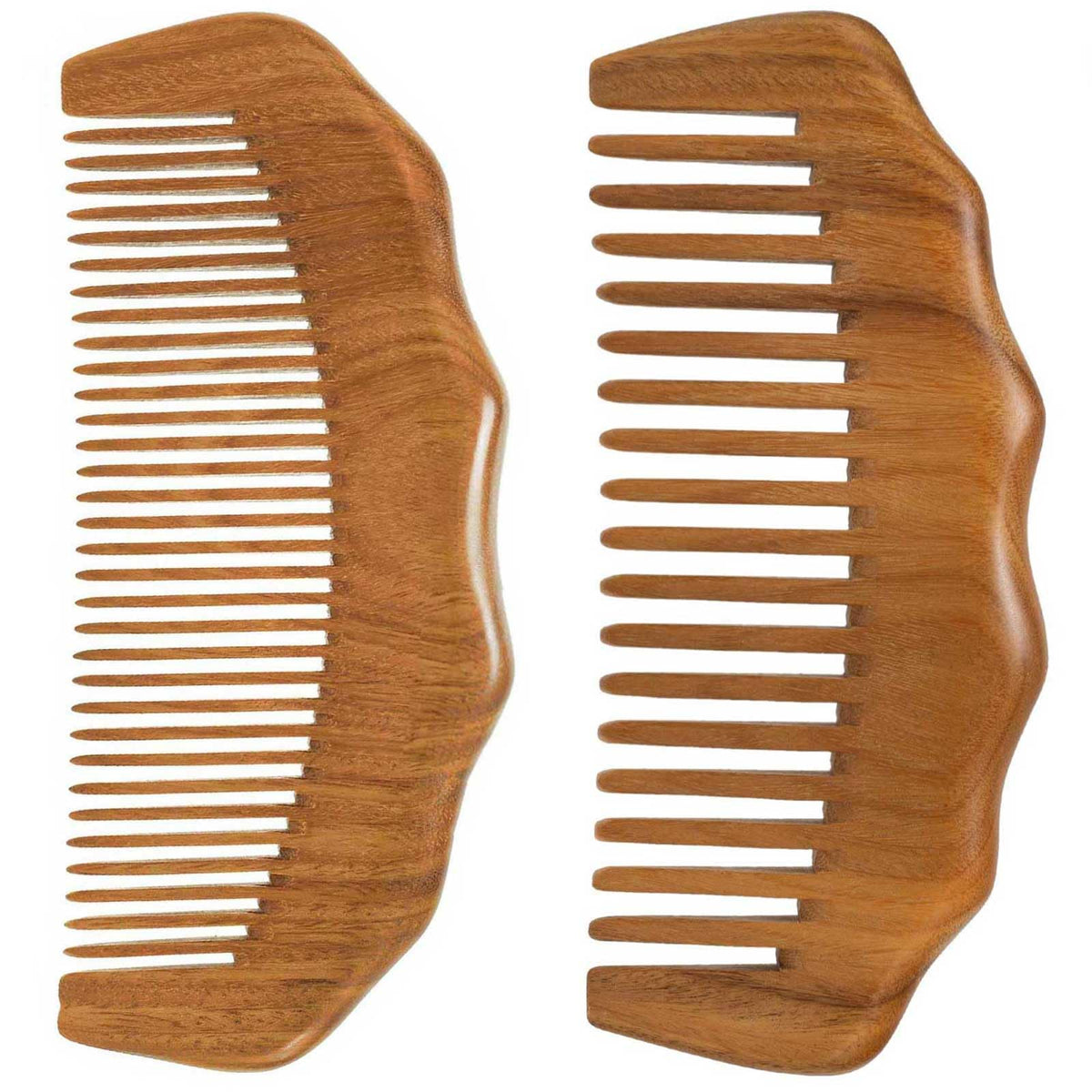 Moreinday 2 Pack Wooden Comb, Hair Combs for Women, Beard Comb for Men