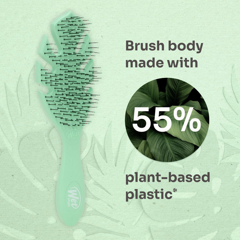 Wet Brush Go Green Hair Detangler Brush, Green - Detangling Hair Brush - Ultra-Soft IntelliFlex Bristles Glide Through Tangles & Gently Loosens Knots While Minimizing Pain, Split Ends & Breakage