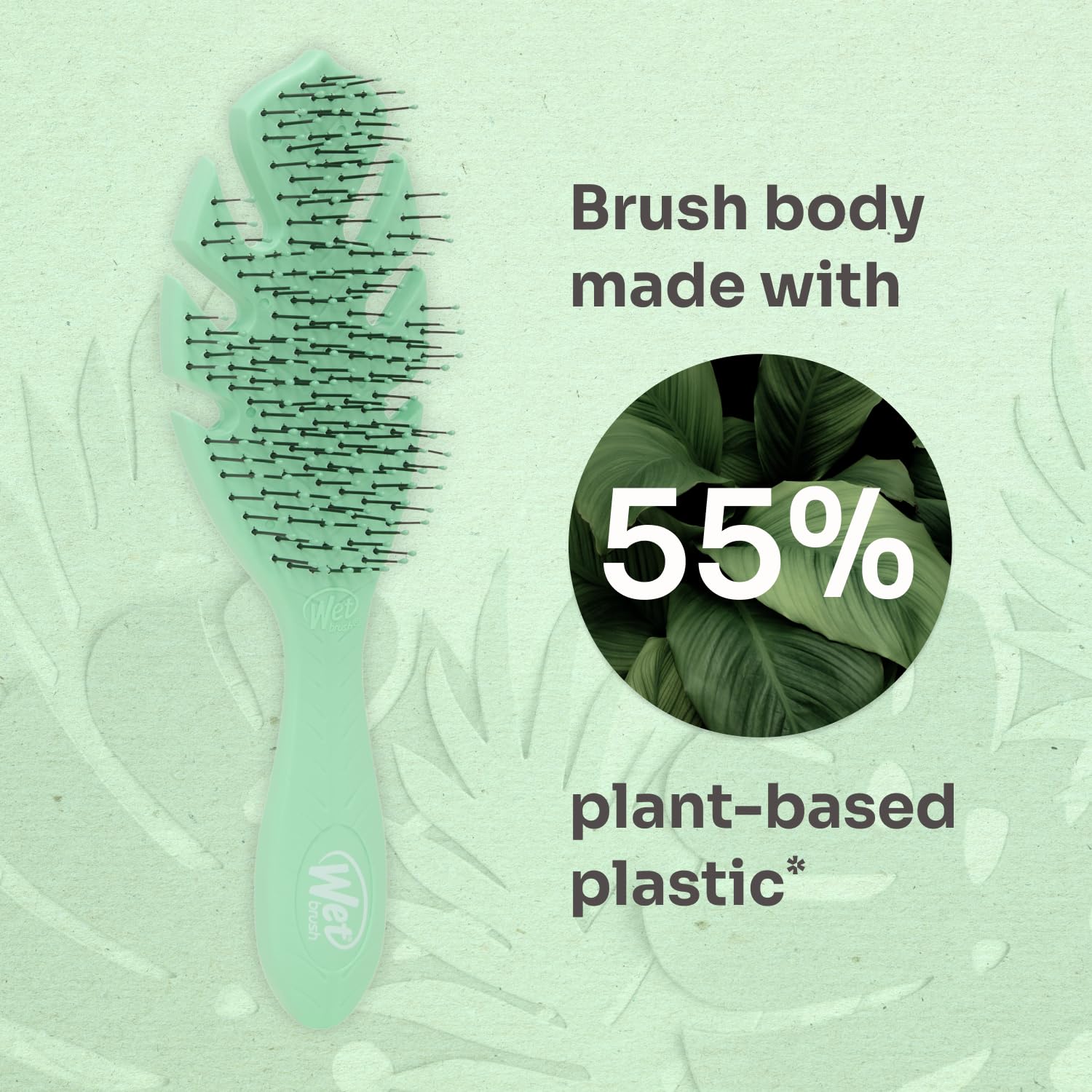 Wet Brush Go Green Hair Detangler Brush, Green - Detangling Hair Brush - Ultra-Soft IntelliFlex Bristles Glide Through Tangles & Gently Loosens Knots While Minimizing Pain, Split Ends & Breakage