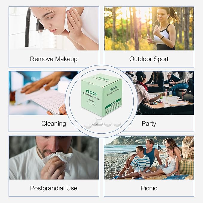 100 Pieces Of Compressed Towels, Disposable Compressed Towel Sheets, Travel Compressed Coin Tissues, Camping Towels, Portable Compressed Facial Towels, For Home Beauty And Outdoor Use.