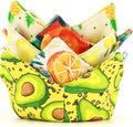 ROGITU Cotton Microwavable Bowl Cozy, Microwave-Safe Hot Bowl Holders, Soup Bowl Cozy Bowl Hot Pads (U)