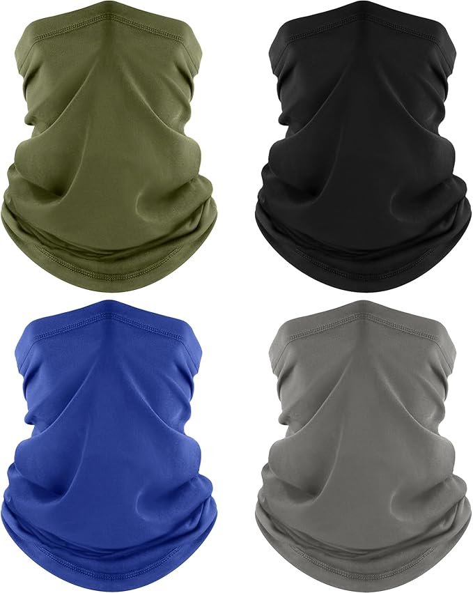 ROXUN Neck Gaiter, 4 Pack Summer Cooling Breathable Face Mask for Outdoors