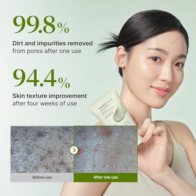 CKD Green Plum AHA BHA Clay Mask Cleanser, Removes Blackheads & Sebum