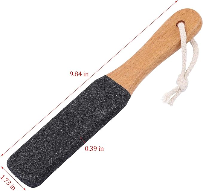 2 Pieces Foot File Callus Remover Heel Grater Wooden Handle Foot Scrubber Pedicure File Foot Filer for Dead Skin Professional