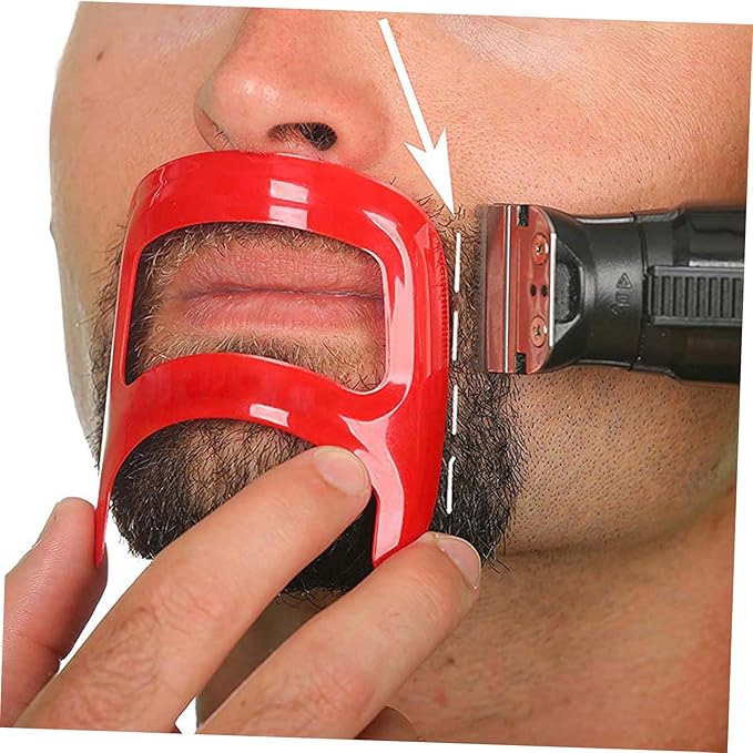 Beard Styling Tool Kit Men's Goatee Trimmer Plastic Ruler for Haircut Guide Beard Shaping