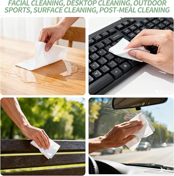50 PCS Compressed Towel, Disposable Compressed Towel Tablets,Individually Packed,Coin-Sized Face Towels for Travel, Camping and Outdoor Sports