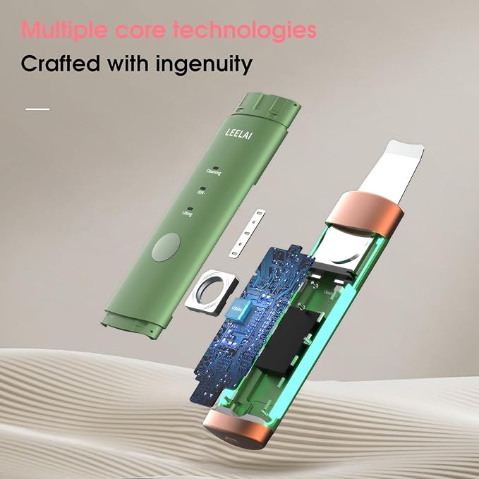 Face Spatula Skin Scrubber Professional Waterproof Facial Scraper for Pore Cleansing Blackhead Removal and Exfoliation, Durable Metal Body-3 Modes(Green)