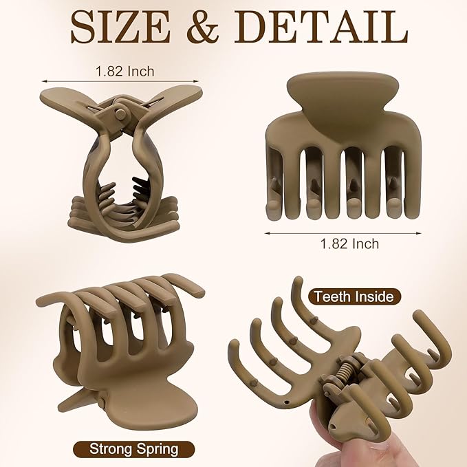 Sisiaipu 12Pcs Hair Clips for Women 1.8 Inch Small Claw Clips for Thin Hair Medium Hair Claw Clips for Thick Hair Accessories for Women Girls (Regular)