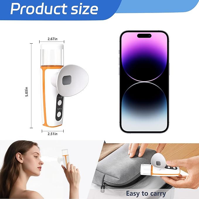 OTBK Heated Nano Mist | Eye and Face Humidifier | Face Steamer | Nano Steam Therapy for Dry and Tired Eyes | USB-C Charging, Office and Travel Portable