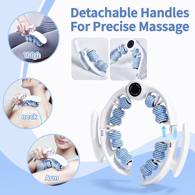 BUXKZVL Cellulite Massage Roller for Legs, Anti Cellulite Massage Tool for Legs, Thighs, Arms with Detachable Handles, Lymphatic Drainage Massager for Deep Tissue Pain Relief